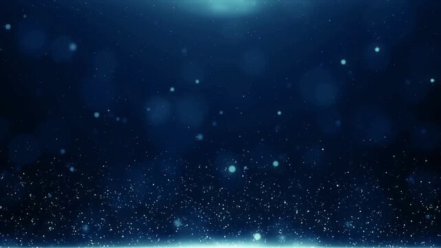 Particle blue bokeh dust abstract light motion - Powered by Adobe