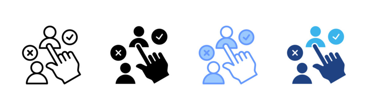Selection icon set multiple style collection