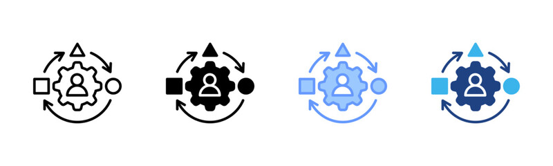 Adaptability icon set multiple style collection