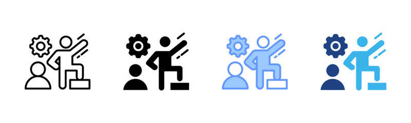 Leadership icon set multiple style collection