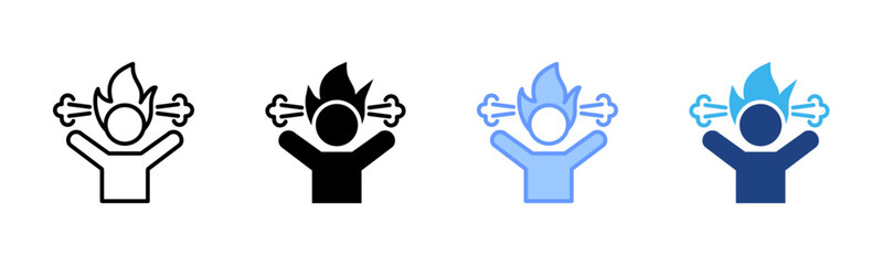 Burnout icon set multiple style collection