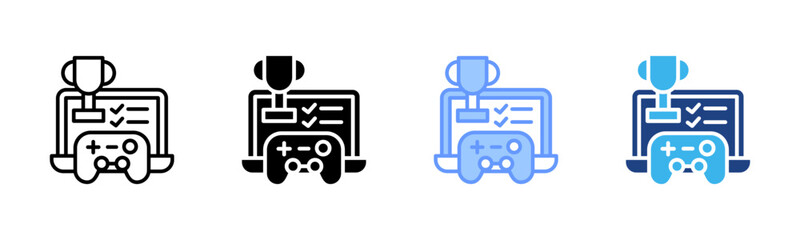 Gamification icon set multiple style collection