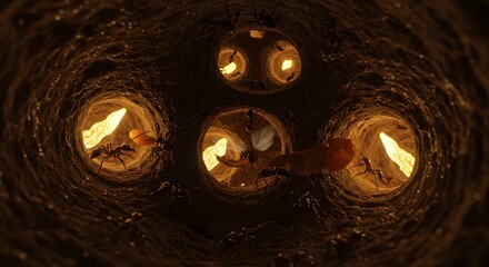 Ant Colony Tunnel View