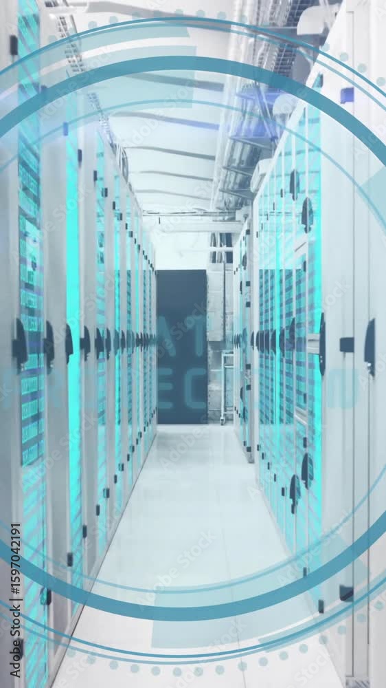 Poster animation of data processing over computer servers