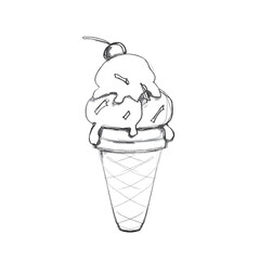 A Delicious Vanilla Ice Cream Cone topped with a variety of Toppings that delight the taste buds