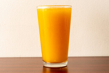 Passion fruit juice in a glass