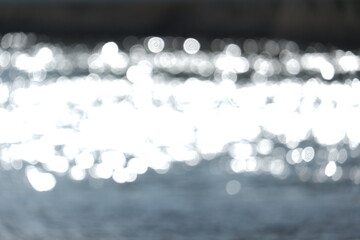 水面　反射　きらきら　ボケ　玉ボケ