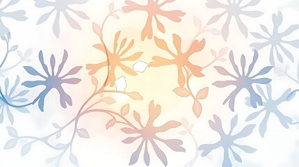 Fototapeta premium Floral background pattern with light pastel colors for spring design and elegant wallpaper design style