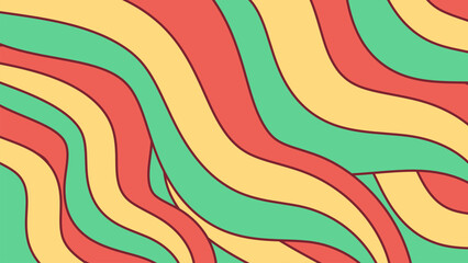 Retro Psychedelic Wavy Background. Colorful Vintage Swirl Abstract Collection