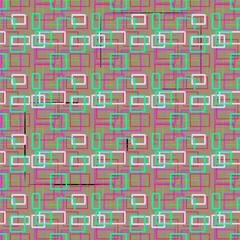 Retro Neon Geometric Square Seamless Pattern
