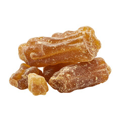 Myrrh resin pieces isolated on white background for herbal use  