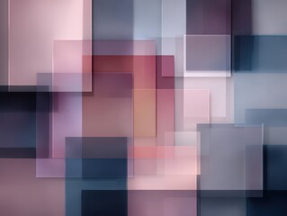Abstract Squares Overlay A Modern Geometric Design in Soft Pink, Blue and White for Background or Creative Projects