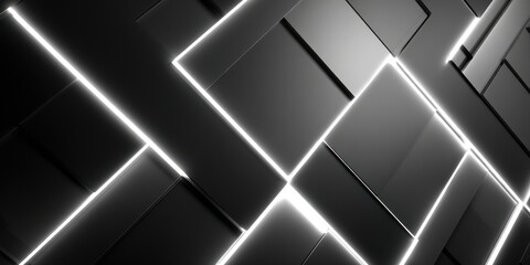 Abstract Geometric Glow Contemporary design featuring illuminated lines against a textured dark background, ideal for modern themes or technological concepts.