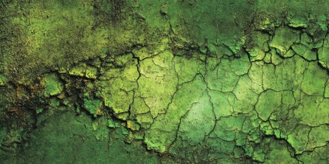 Green Cracked Earth Abstract Texture Background for Eco and Environmental Designs, Sustainable Concepts 