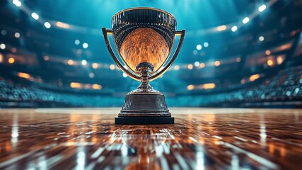 celebration of victory and achievement the golden trophy symbolizes teamwork, dedication, and the culmination of hard work in a dazzling, triumphant display in the arena