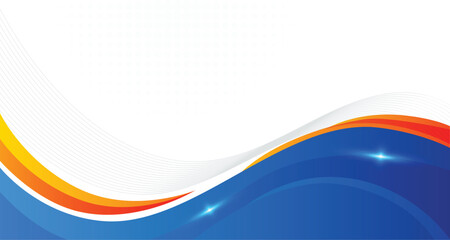 abstract blue orange corporate background with 3d concept. abstract white background with blue  and orange wave background banner with formal concept for banner advertisement announcement certificate