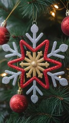 A snowflake made of lights