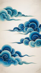 A blue and white clouds