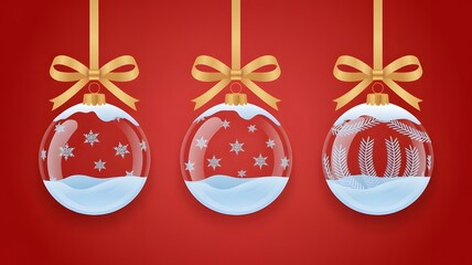 A group of glass ornaments on a string