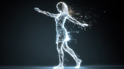 Obraz premium Glowing Woman: A Digital Abstract of Feminine Grace