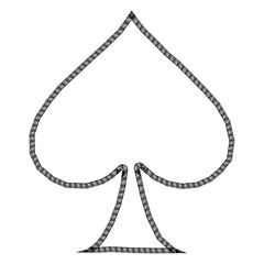 spade playing card symbol decorative outline