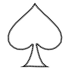 spade playing card symbol decorative outline