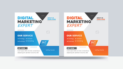 New Instagram post template digital marketing agency social media post design banner template
