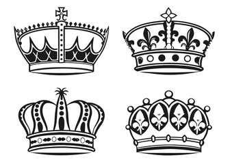 Royal crowns ornate regal symbols monarchy