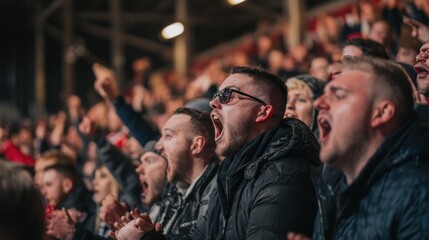 Obraz premium Passionate Fans at a Thrilling Game