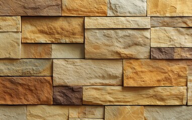 Charming Stacked Stone Wall A Captivating Display of Texture and Warm Hues