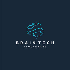  Brain tech logo creative smart digital vector design