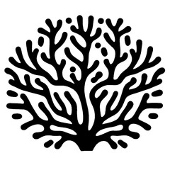 Underwater coral with symmetrical shape and dotted details