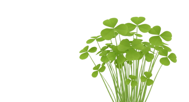 Bunch of three-leaf clovers isolated PNG with Transparent Background