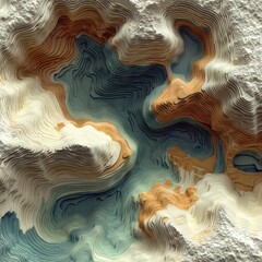 Abstract Topographic Motion Effect with Terrain Style Curves