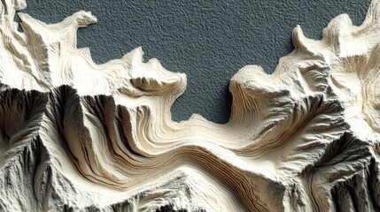 Abstract Topographic Mountain Landscape Render