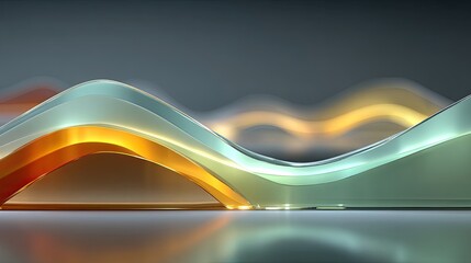 Abstract Transparent Layers with Elegant Frosted Waves