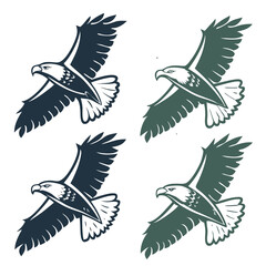 Dark blue and green eagles in flight bird flying