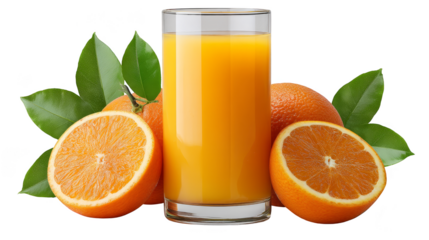 Glass of freshly squeezed orange juice, a vibrant and healthy start to your day refreshing.