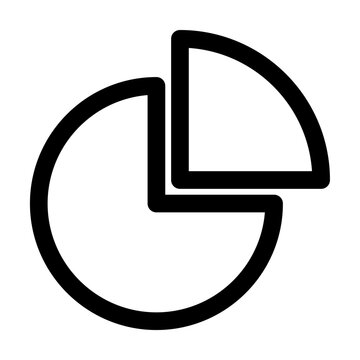 pie chart diagram graph icon in line style. Vector illustration