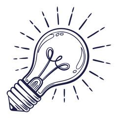 Glowing lightbulb line art symbol idea inspiration