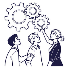 Teamwork collaboration gears people business