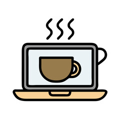 cup of coffee with laptop