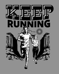 Running Sport vintage design.eps