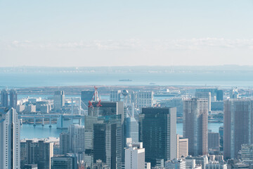 Obraz premium 東京の首都圏の高層ビル群,街並み,都会 