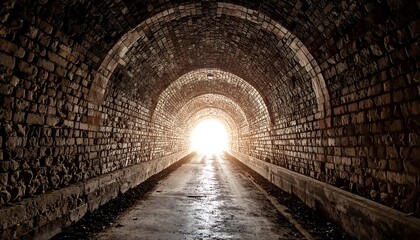 Obraz premium Stone tunnel, light at the end