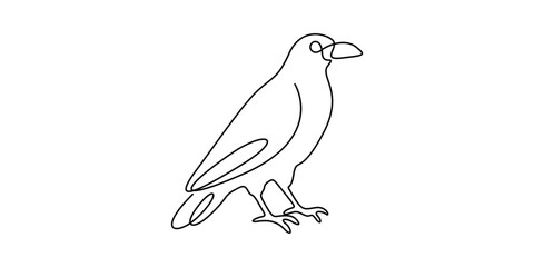 Simple bird continuous one line drawing minimalist outline vector illustration
