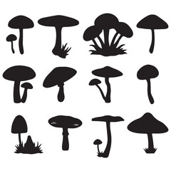 Mushroom set icons in cartoon style. Big collection of mushroom vector symbol stock illustration , isolated on white background, , copy space, copy space for ...
