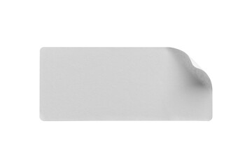blank white paper sticker label isolated with clipping path on white background