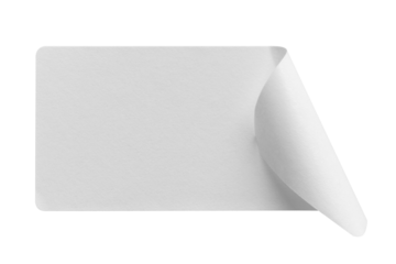 blank white paper sticker label isolated with clipping path on white background