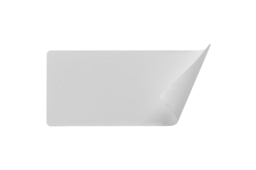 blank white paper sticker label isolated with clipping path on white background